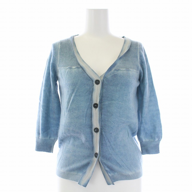ジルサンダー JIL SANDER カーディガン ニット カシミヤ100% 七分袖 34 S 水色 ライトブルー /TK ■EC レディース レインボーシックス ジルサンダー JIL 34 カーディガン カシミヤ100% SANDER カーディガン/ボレロ