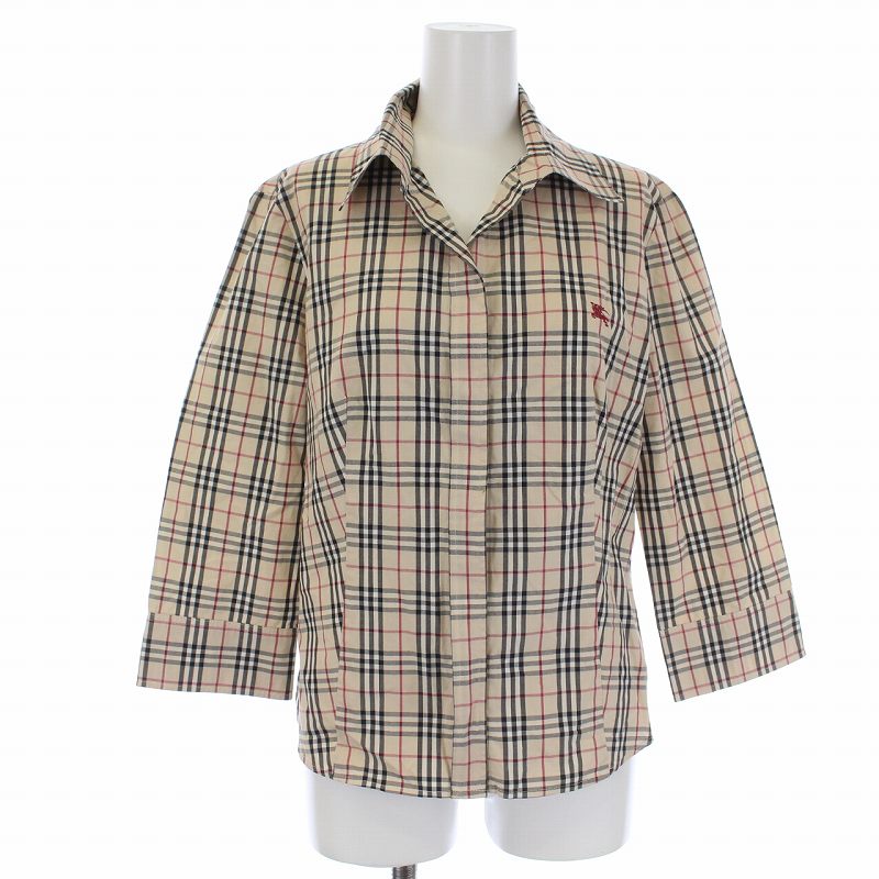 バーバリー ロンドン BURBERRY LONDON オープンカラーシャツ ブラウス 