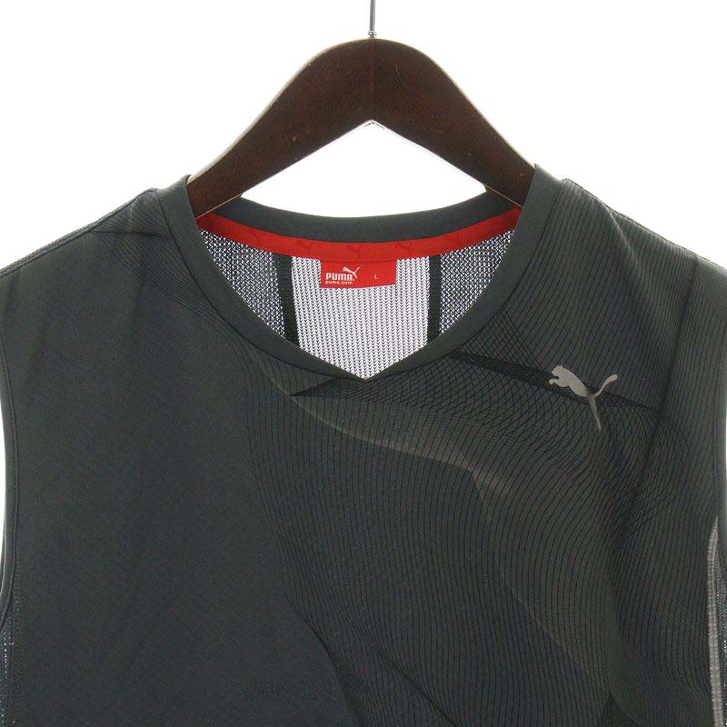 プーマ Puma タンクトップ カットソー Vネック メッシュ L グレー Sc メンズ 081 ベクトルパーク