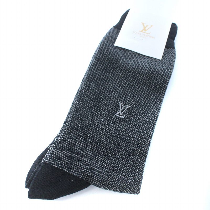 未使用品 ルイヴィトン LOUIS VUITTON 靴下 ソックス ロゴ 刺繍 FREE  