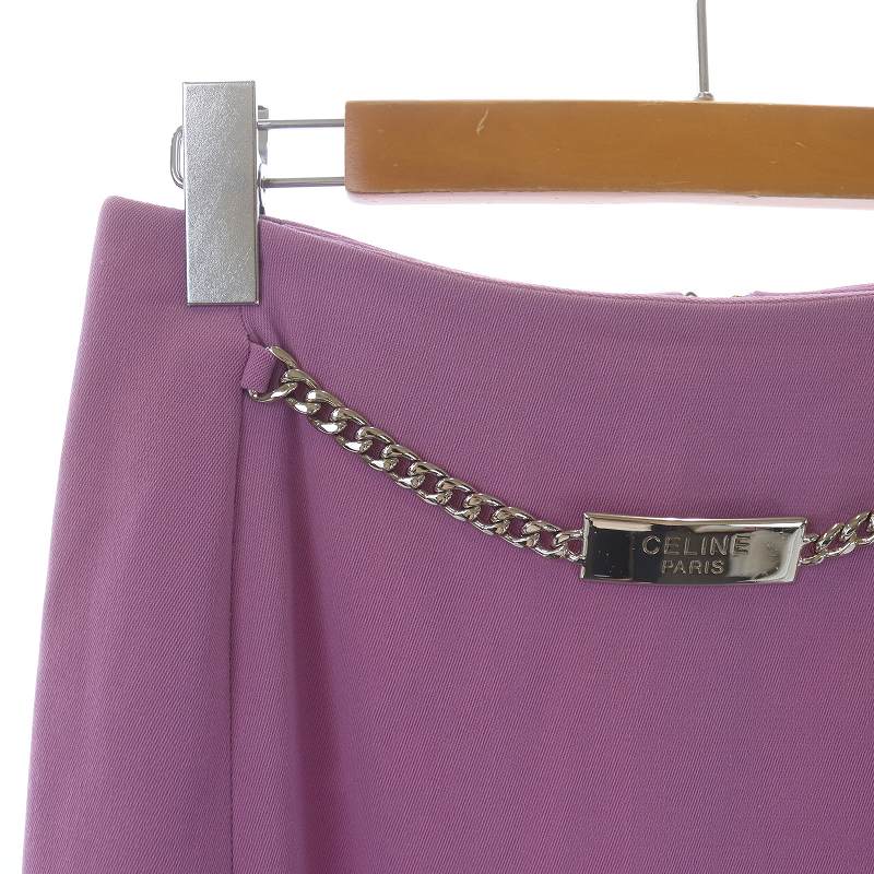 セリーヌ CELINE ヴィンテージ タイトスカート ひざ丈 チェーン ロゴ  