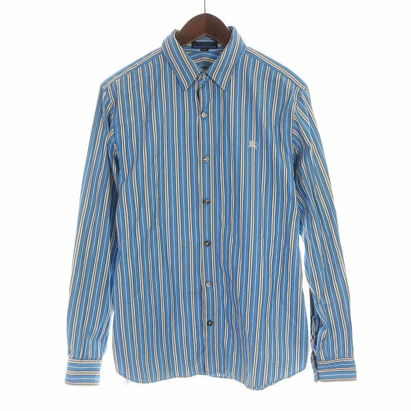 バーバリーブルーレーベル ニット半袖ボーダートップス BLUE LABEL ボーダーTシャツ バーバリーブルーレーベル サイズ38 半袖 ボーダー  ニット バーバリーブルーレーベル 長袖Ｔシャツ トップス ボーダー柄 レースアップ レディース 38サイズ 白×紺 BURBERRY BLUE  LABEL ... BURBERRY BLUE LABEL ストライプTシャツ 38