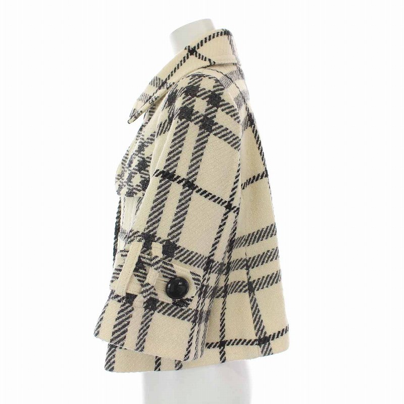 バーバリーブルーレーベル フードジップコート ウール アイボリー ノバチェック バーバリーブルーレーベル ダッフルコート ノバチェック アンゴラ