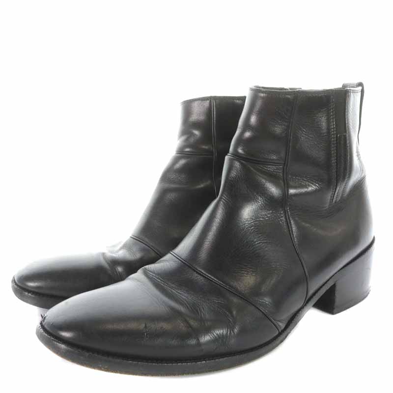 ディオールオム Dior HOMME ショートブーツ レザー ローヒール サイド  