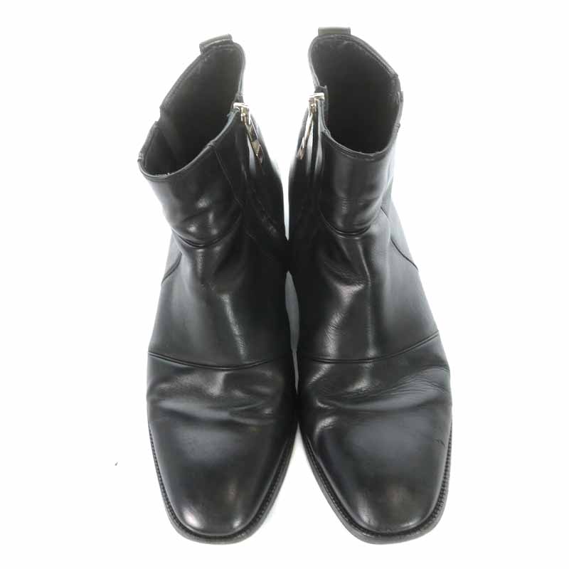 ディオールオム Dior HOMME ショートブーツ レザー ローヒール サイド 
