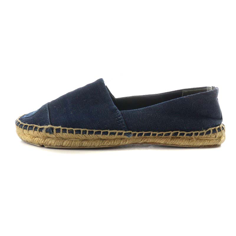 トリーバーチ TORY BURCH デニム ロゴ エスパドリーユ スリッポン 