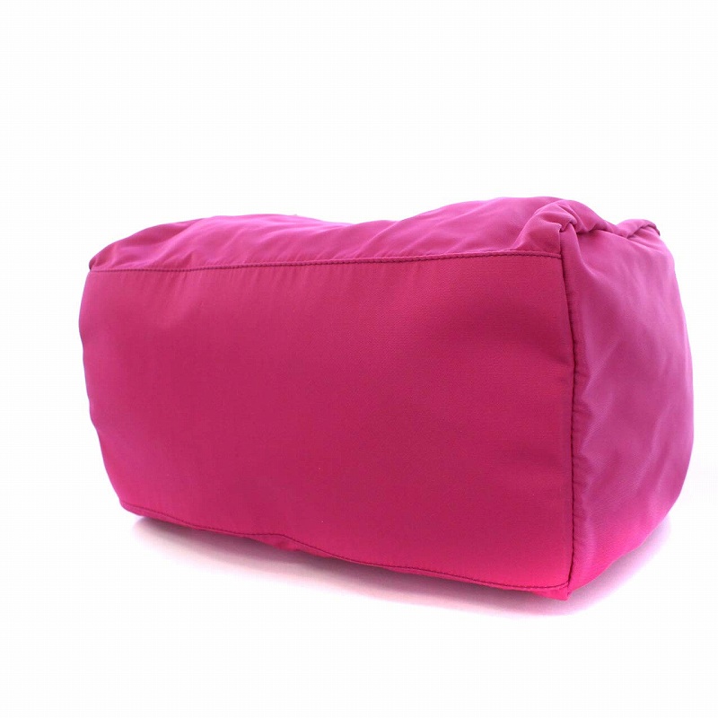 PRADA プラダ アクセサリーハンドバッグ三角プレート ナイロン　ピンク プラダ PRADA 三角プレート ミニボストンバッグ ハンドバッグ ナイロン