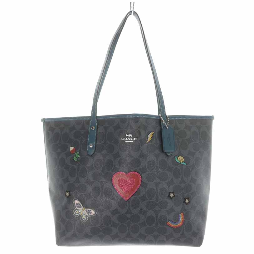 コーチ COACH トートバッグ ハンドバッグ PVC レザー シグネチャー 