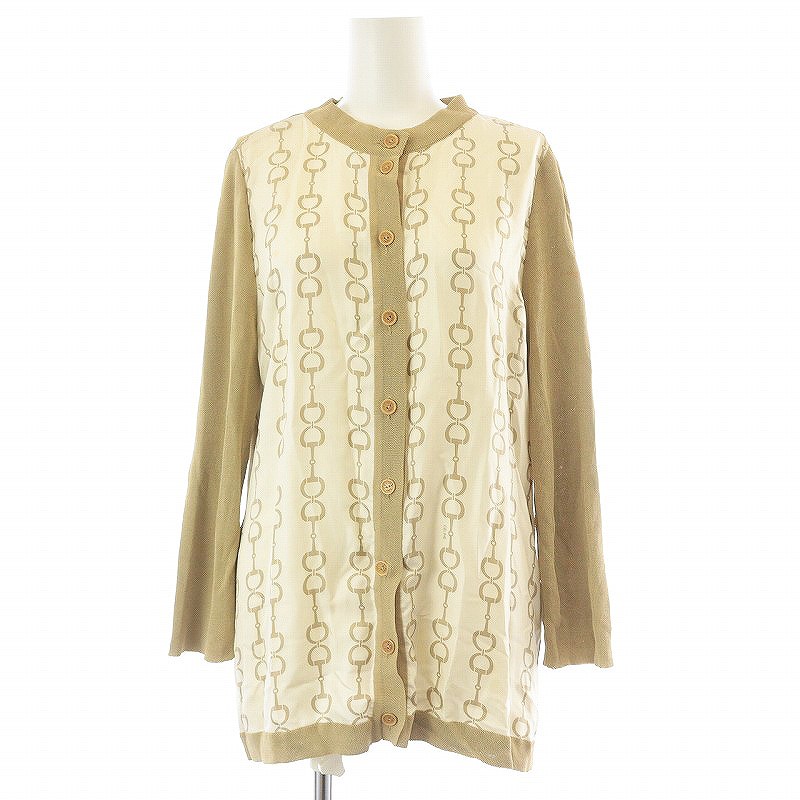 CELINE セリーヌ 長袖ニットカーディガン 中古・古着通販】CELINE (セリーヌ) 長袖ニットカットソー ブラウン