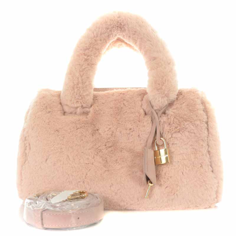 サマンサタバサ Samantha Thavasa ファーボストンBAG ハンドバッグ 