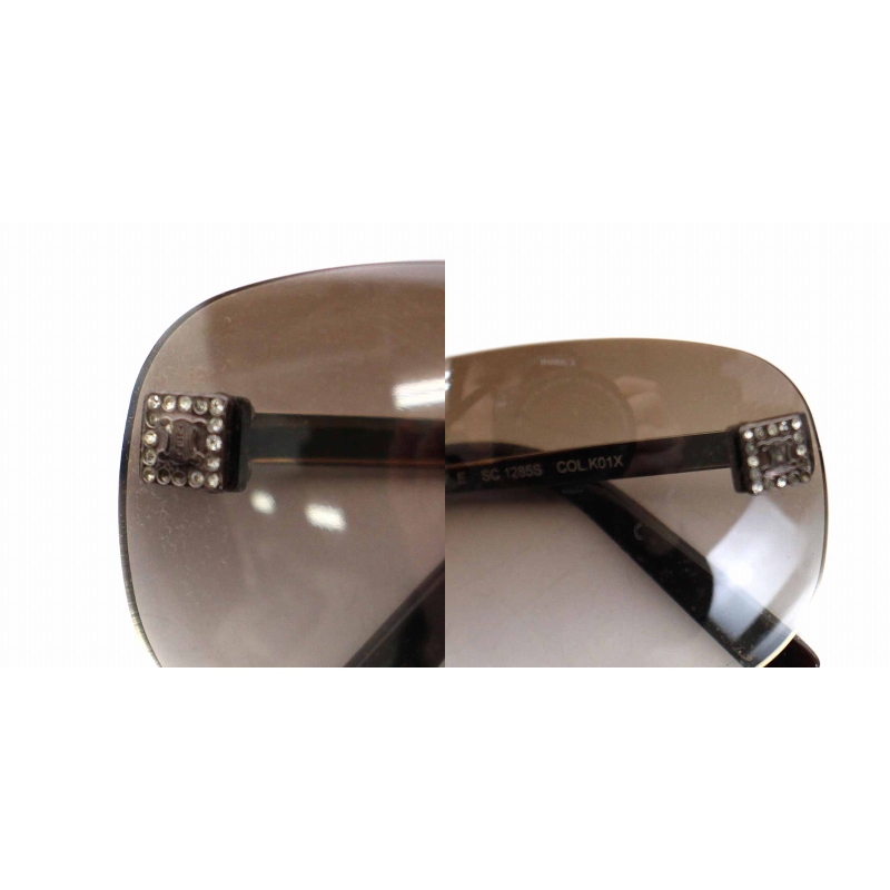 セリーヌ CELINE サングラス ラインストーン マカダム 茶 ブラウン