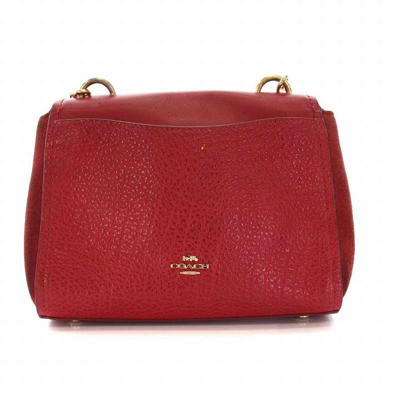 COACH 赤 スエード ショルダーバッグ COACH 赤 スエード ショルダーバッグ