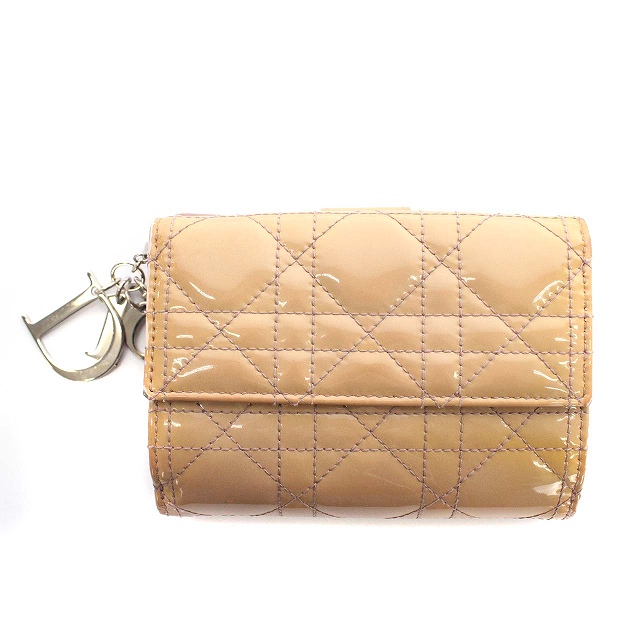 クリスチャンディオール Christian Dior 財布 二つ折り エナメル  