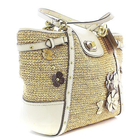 COACH コーチ ハンドバッグ  カゴバッグ  花柄 コーチ 花柄ハンドバッグ ストラップ付き – キングラム