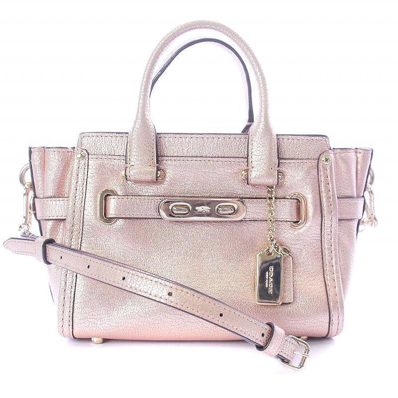 コーチ COACH スワッガー ショルダーバッグ ハンドバッグ ミニ シボ革 
