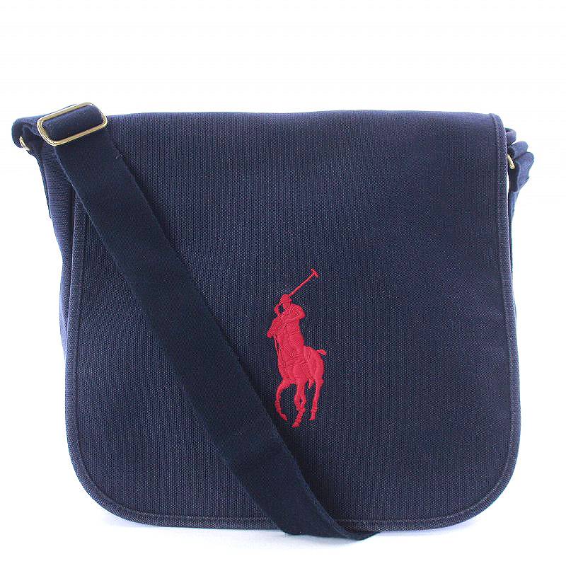 ラルフローレン RALPH LAUREN ショルダーバッグ ホース刺繍 キャンバス 