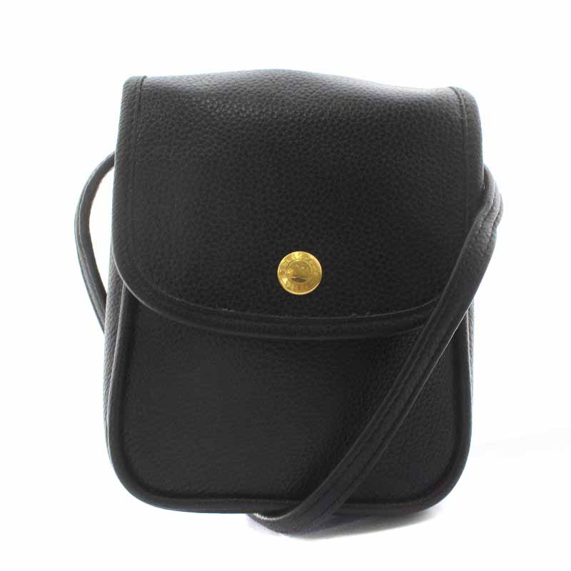 ロンシャン LONGCHAMP ショルダーバッグ ポシェット レザー 黒 