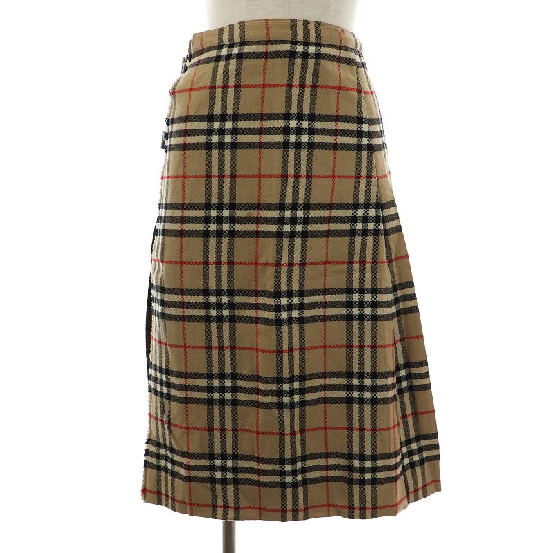 バーバリーズ Burberrys ヴィンテージ ラップスカート ひざ丈 プリーツ  