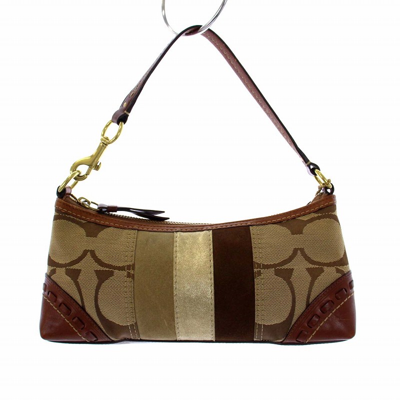 コーチ♡アクセサリーポーチ ハンドバッグ シグネチャー スタッズ 美品 COACH コーチ シグネチャー アクセサリーポーチ