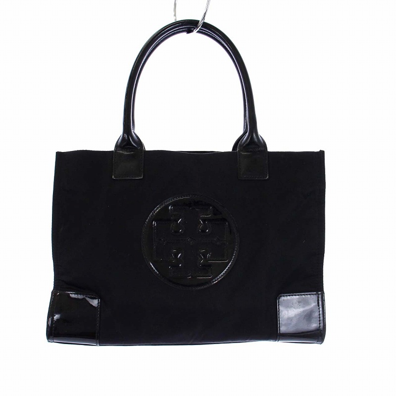 1円 トリーバーチ エナメル トートバッグ ブラック BU764 1円 トリーバーチ ナイロン×エナメル トートバッグ ブラック AV185