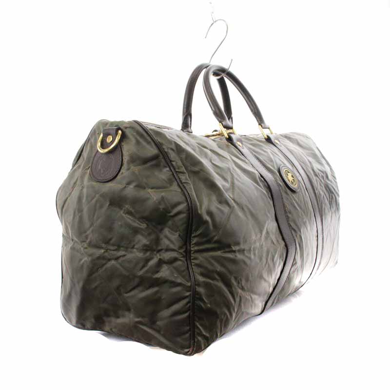HUNTING WORLD ボストンバッグ 黒×茶 ナイロン レザー ハンティングワールド HUNTING WORLD ボストンバッグ レザー