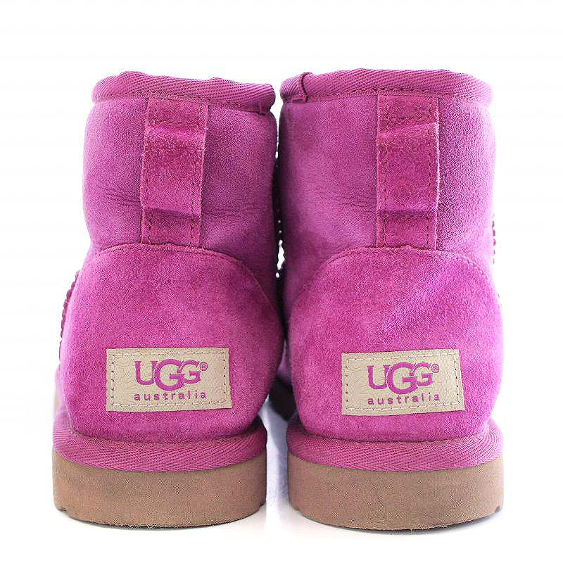 UGG アグオーストラリア 24cm クラシックミニ パープル ムートンブーツ