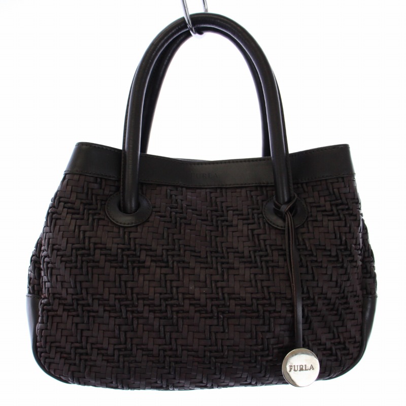 新品】 フルラFURLA トートバッグ大イントレチャート黒