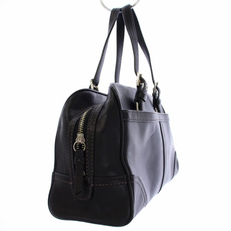 コーチ COACH ミニボストンバッグ ハンドバッグ レザー 黒 ブラック  