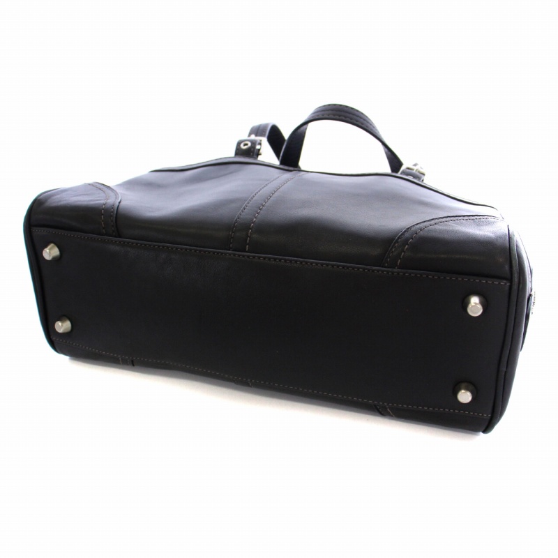 コーチ COACH ミニボストンバッグ ハンドバッグ レザー 黒 ブラック  