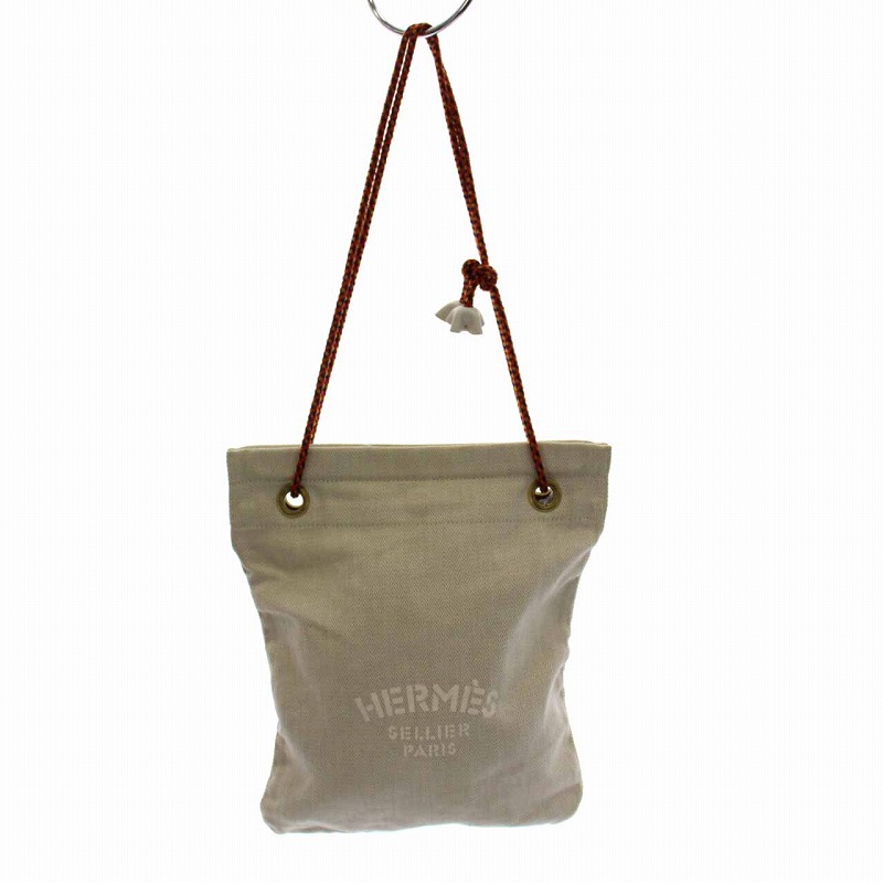 エルメス HERMES アリーヌ PM ショルダーバッグ キャンバス ベージュ  