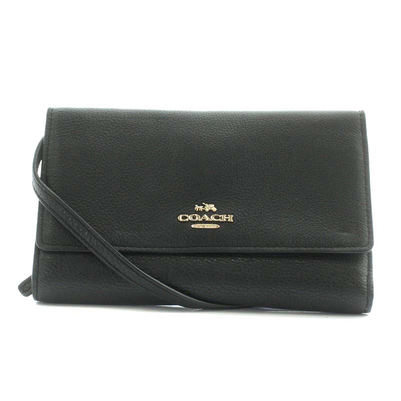 コーチ COACH ペブルド ショルダーウォレット レザーフォン クロス 