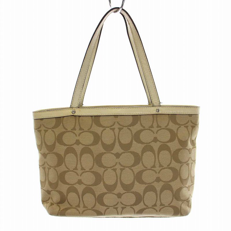 新発売 新商品 コーチ COACH ベージュ キャンバス シグネチャー ハンドバッグ バッグ
