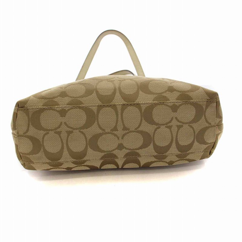 コーチ COACH ハンドバッグ シグネチャー キャンバス ベージュ