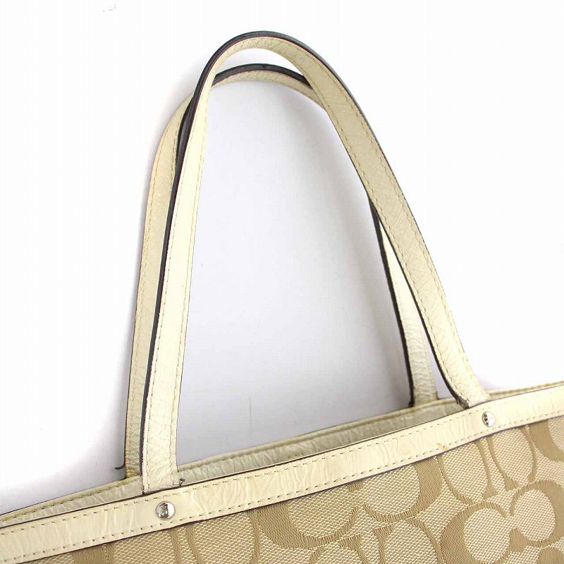 コーチ COACH ハンドバッグ シグネチャー キャンバス ベージュ