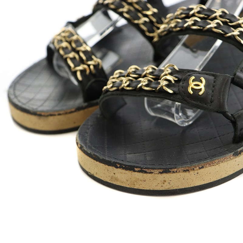 シャネル CHANEL スポーツサンダル ココマーク チェーン ストラップ 