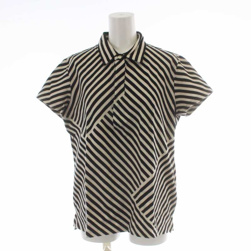 アイボリー ブラック 半袖ポロシャツ MARGARET HOWELL 半袖ポロシャツ