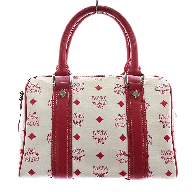 エムシーエム MCM ミニボストンバッグ ハンドバッグ ロゴ レザー  