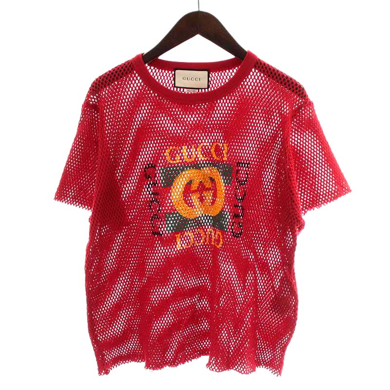 グッチ GUCCI ヴィンテージロゴ メッシュ Tシャツ カットソー 半袖 XS 