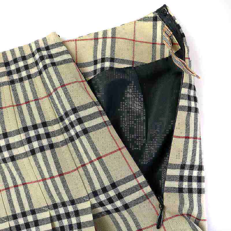 美品✨バーバリーブルーレーベル フレアプリーツスカート チェック柄　ウール 34 バーバリーズブルーレーベル Burberry's BLUE LABEL