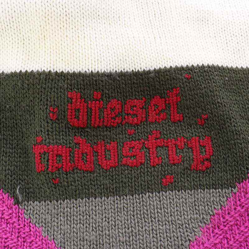 ディーゼル DIESEL マフラー ストール フリンジ ロゴ刺繍