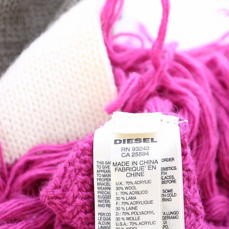 ディーゼル DIESEL マフラー ストール フリンジ ロゴ刺繍