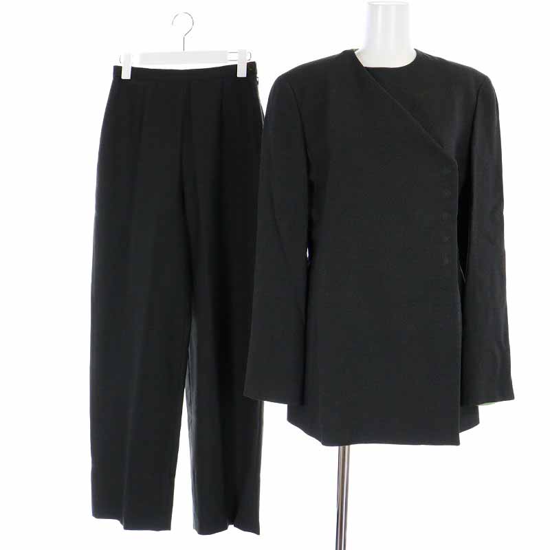 ジョルジオアルマーニ ノーカラージャケット ウール混 シルク混 42 L