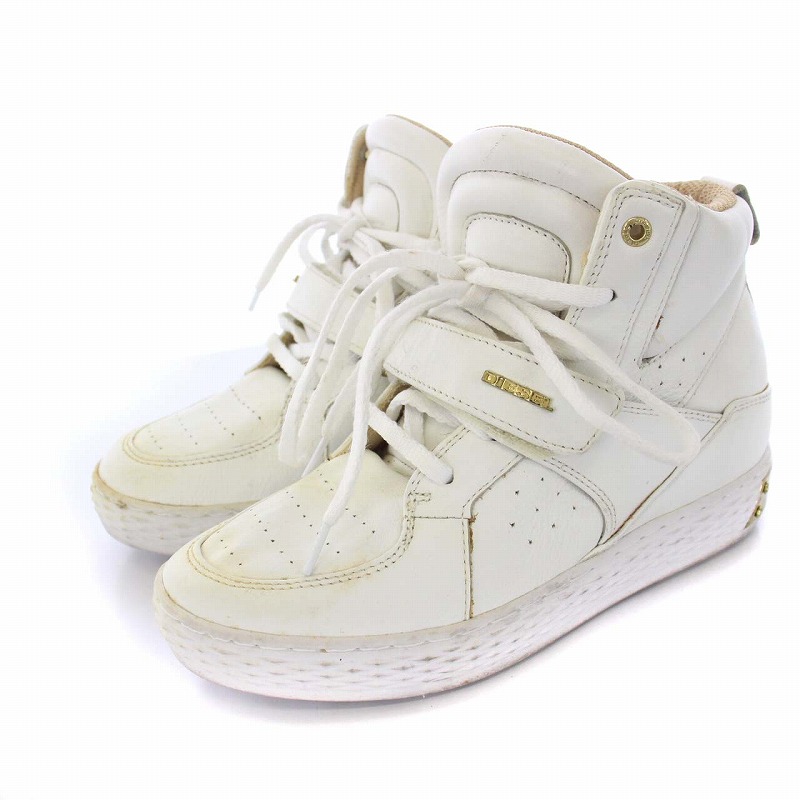 本命ギフト DIESEL ディーゼル ハイカットスニーカー US6 レザー シューズ 靴