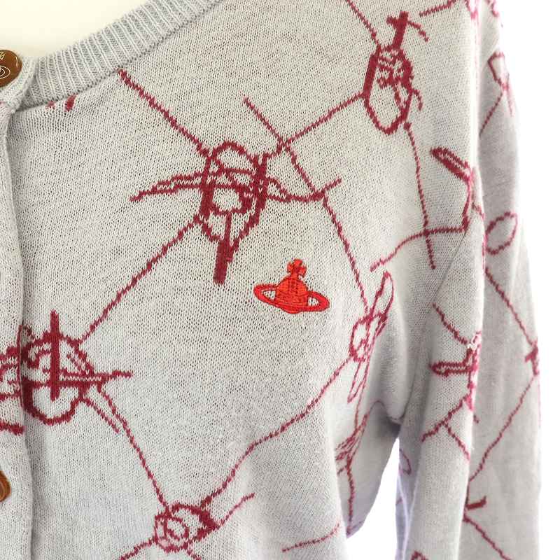 ヴィヴィアンウエストウッドレッドレーベル Vivienne Westwood RED LABEL ニットカーディガン 長袖 ロング オーブ M 赤 16-12-192006 /KH ヴィヴィアンウエストウッドレッドレーベル Vivienne Westwood