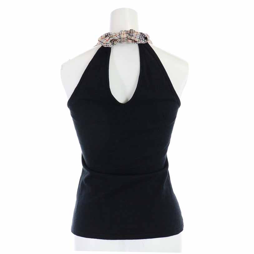 バーバリー ノバチェック ホルターネック タンクトップ 38 ブラック バーバリー ノバチェック ホルターネック タンクトップ 38