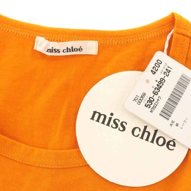 ミスクロエ miss chloe Tシャツ 半袖 ロゴ スタッズ 38 M オレンジ 