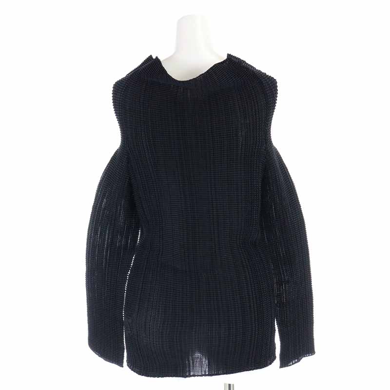 イッセイミヤケ ISSEY MIYAKE FETE カーディガン ハイネック プリーツ 