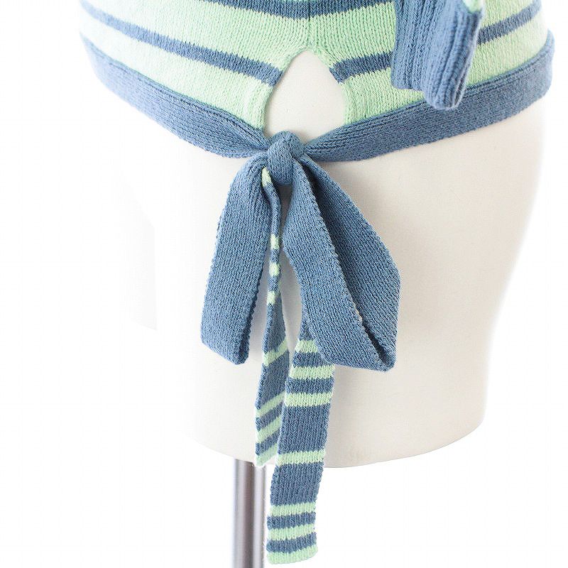 BURBERRYBLUELABEL 7部袖エメラルドグリーンセーター【38】