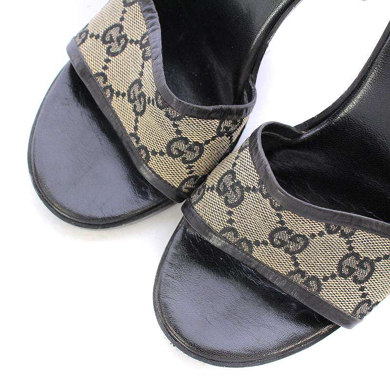 GUCCI グッチGGキャンバスポインテッドトゥミュール23cm