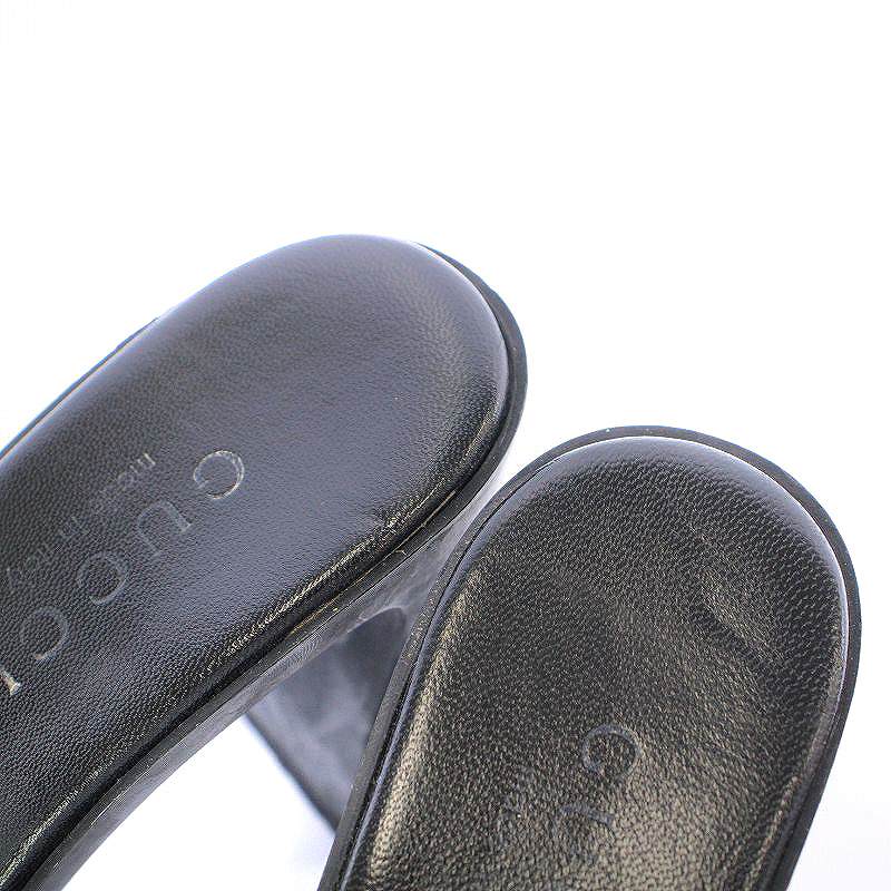 グッチ GUCCI ミュール サンダル チャンキーヒール ポインテッドトゥ 
